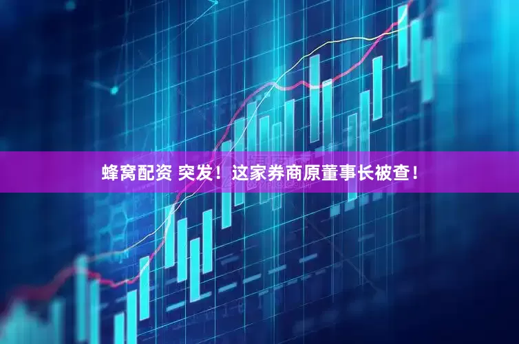 蜂窝配资 突发！这家券商原董事长被查！