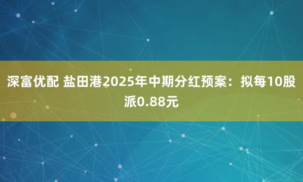 深富优配 盐田港2025年中期分红预案：拟每10股派0.88元